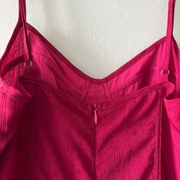 New Storia Red Fuchsia Spaghetti Straps Front Slit Maxi Dress Size Small Party - Picture 6 of 14